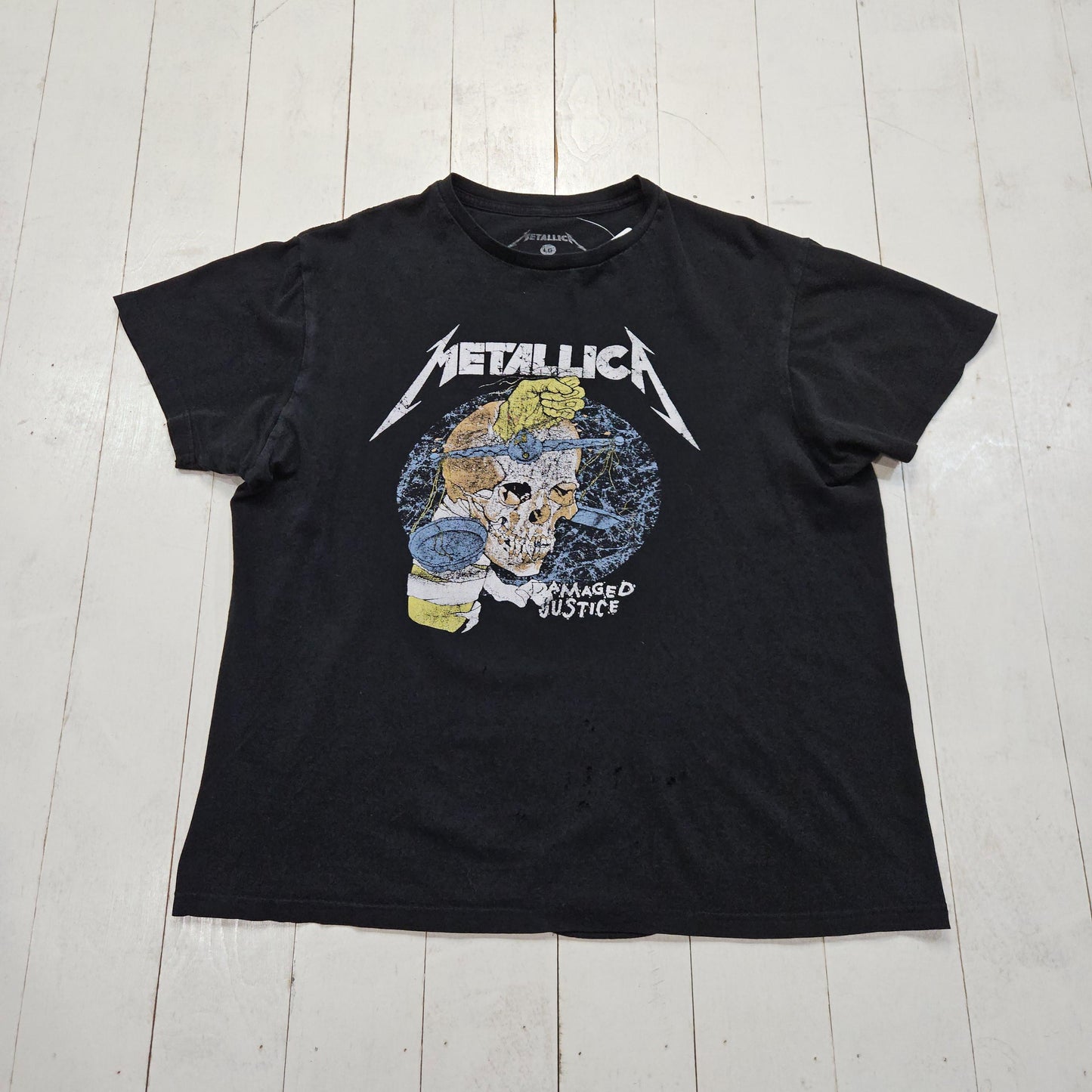 2010s Metallica Pushead Damaged Justice Metal Rock Band T-Shirt Size M