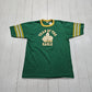 1980s Velva Sheen Green Year of the Eagle Ringer Collar T-Shirt Made in USA Size M