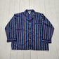 1980s/1990s Jockey Purple Striped Button Up Sleep Shirt Size L