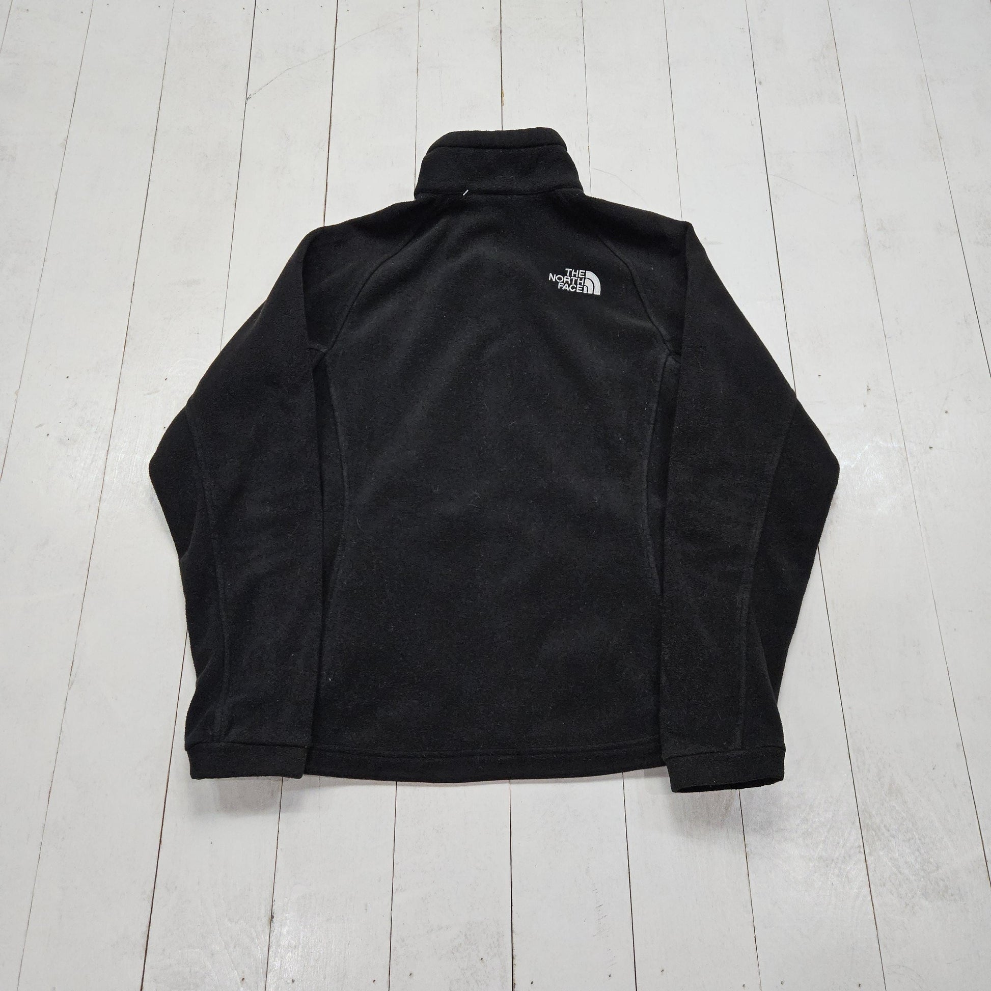 2000s Y2K The North Face TNF Black Zip Up Fleece Sweatshirt Jakcet Size S