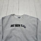 1990s Lee Cross Grain Grey Samuel Adams Just Brew It Beer Promotional Reverse Weave Style Sweatshirt Made in USA Size L