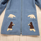 1970s/1980s Inuvik Parka Enterprise Blue Inuit Polar Bear Igloo Embroidered Fur Trim Hooded Wool Parka Jacket Made in Canada Women's Size