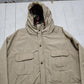 1980s/1990s Woolrich Tan Wool Flannel Lined Hooded Parka Jacket Made in USA Size XL