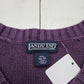 1990s Land's End Purple Cotton Knit Sweater Made in Japan Size XXL