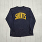 1990s/2000s Y2K Blue Saints Long Sleeve T-Shirt Size M