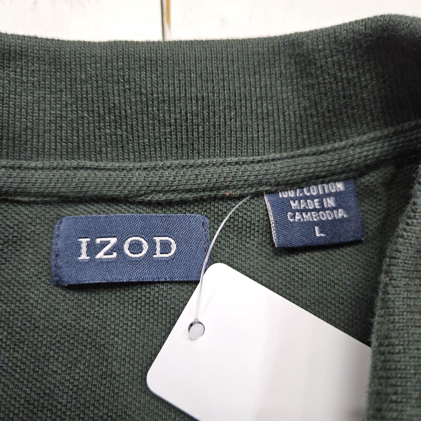 1990s/2000s Y2K Izod Green Striped Long Sleeve Polo Shirt Size L