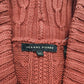 1980s/1990s Jeanne Pierre Red Cable Knit Shawl Collar Cotton Knit Sweater Size M/L