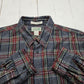 2000s LL Bean Grey/Red Plaid Button Down Shirt Size XXL