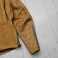 1970s Unbranded Tan Leather Cafe Racer Motorcycle Biker Jacket Size M