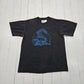 2000s Y2K Black Steve Johnsons Blue Train Music Band T-Shirt Size L