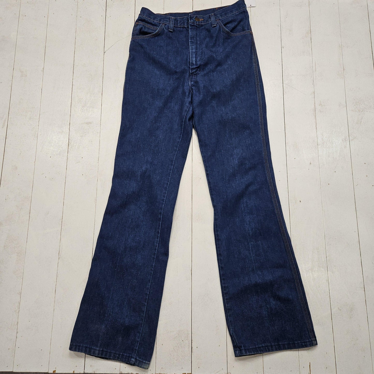 1970s Wrangler Wrapid Transit Denim Bell Bottom Flares Made in USA Size 30x33.5