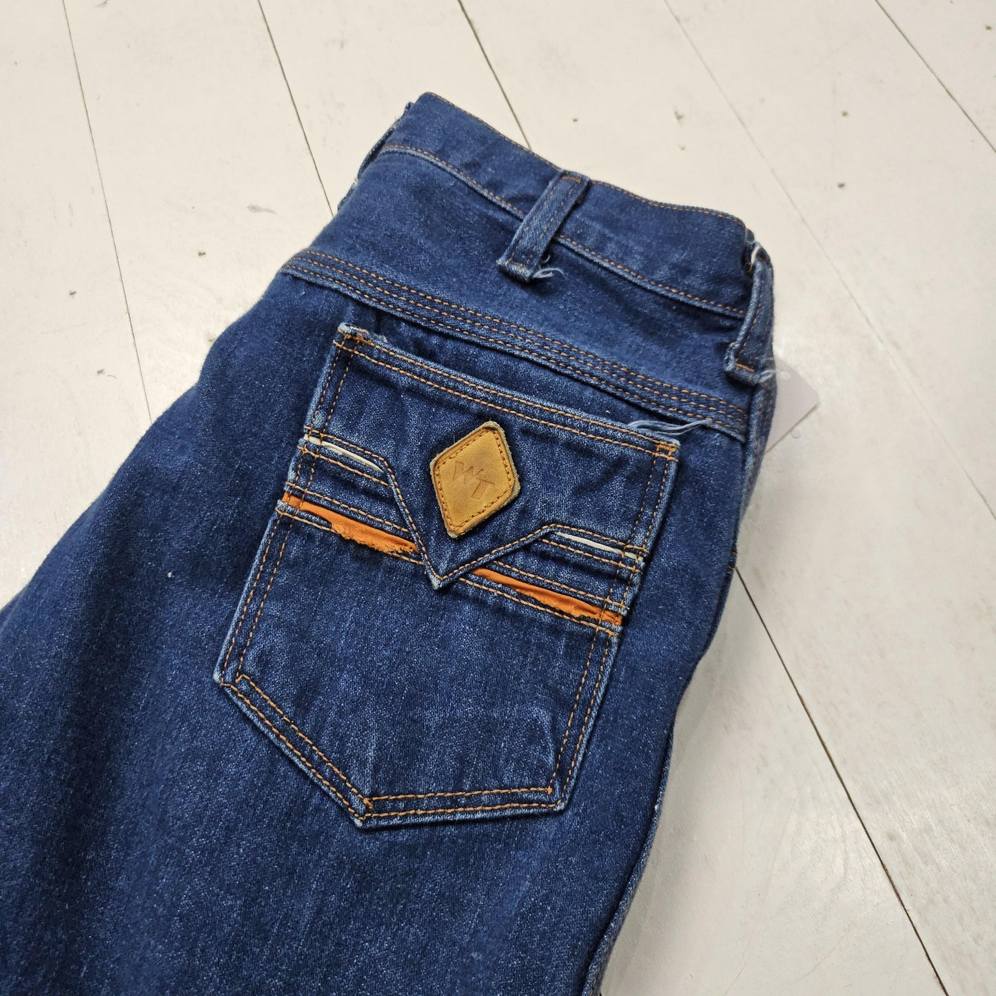 1970s Wrangler Wrapid Transit Denim Bell Bottom Flares Made in USA Size 30x33.5