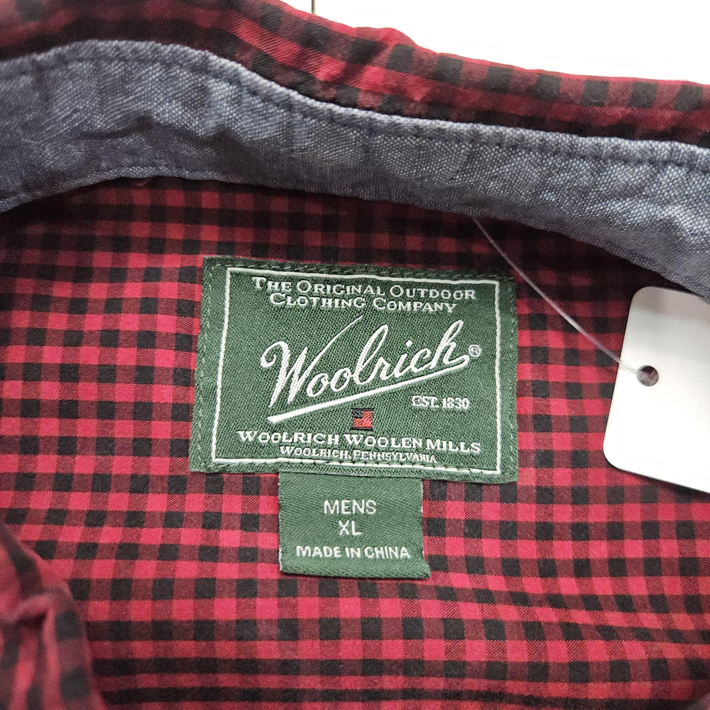 2000s Y2K Woolrich Red/Black Gingham Print Button Down Shirt Size XL