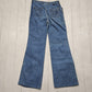 1970s Maverick Light Blue Denim Wide Leg Flare Bell Bottom Pants Made in USA Size 29x32