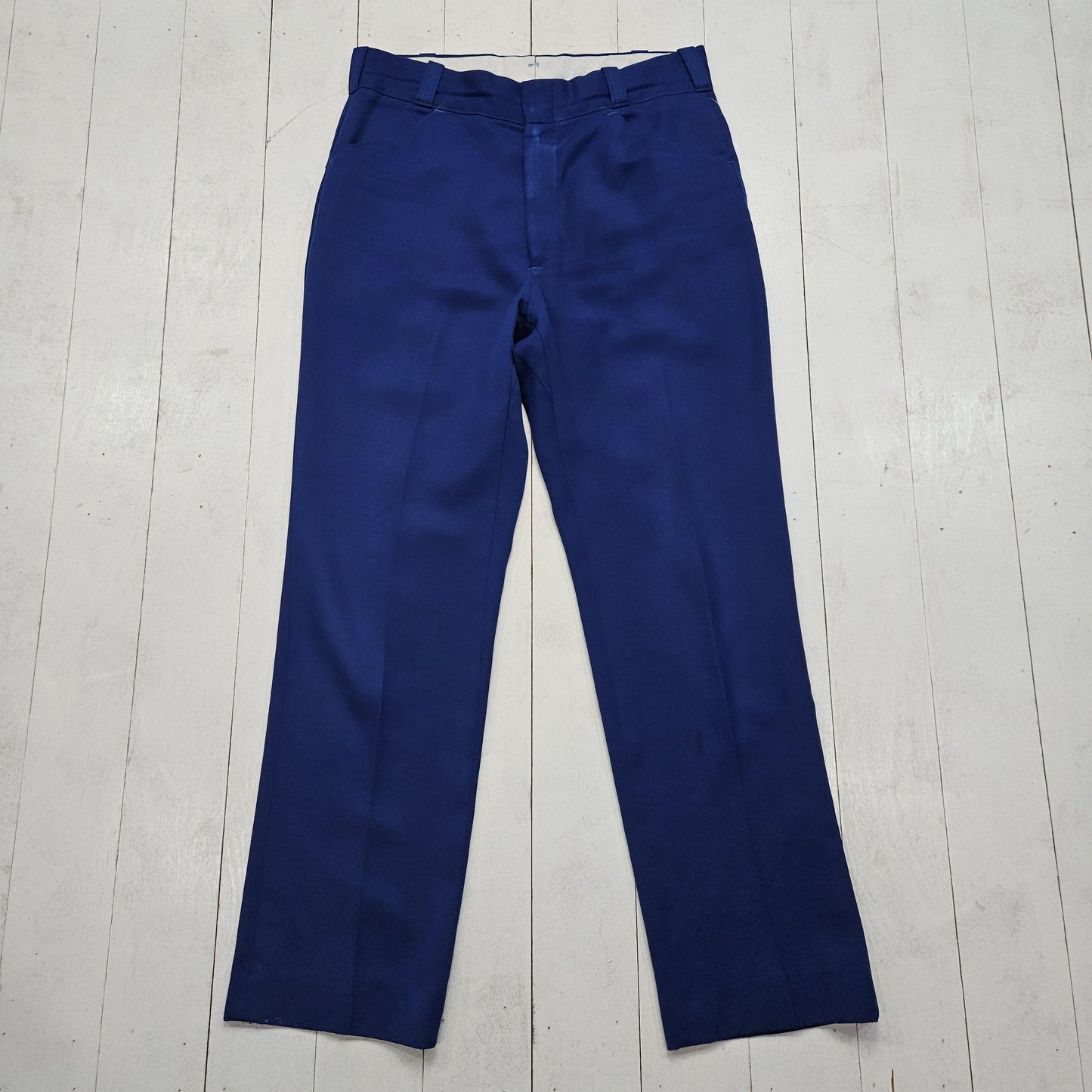 1970s Unitog Blue Permanent Press Work Pants Made in USA Size 33x30