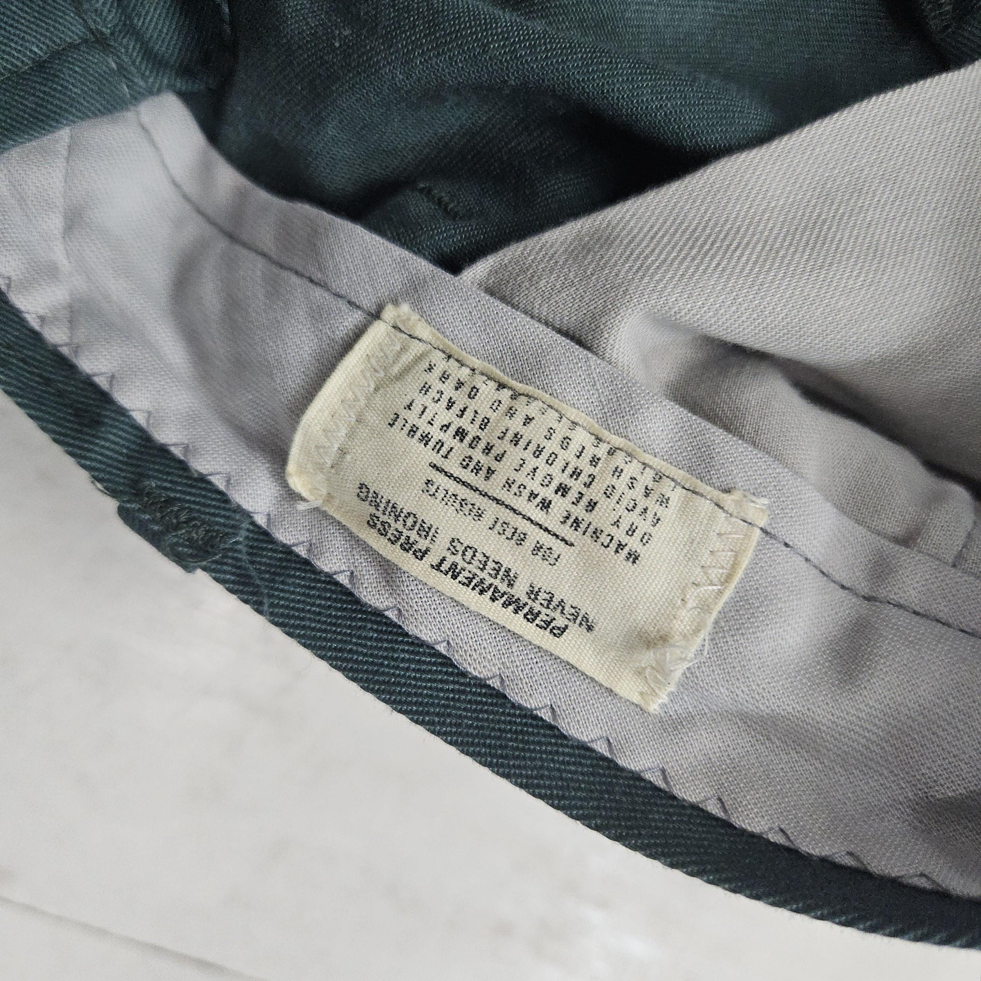 1970s Green Permanent Twill Work Pants Size 35x27