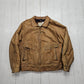 1990s St Johns Bay Brown Flannel Lined Leather Bomber Style Jacket Size L/XL