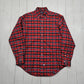 1990s Polo Ralph Lauren Red Plaid Button Down Shirt Size L./XL