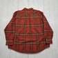 1990s/2000s Y2K Orvis Textured Red/Green Plaid Button Up Shirt Size XXL/3XL