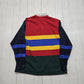 1990s Polo Ralph Lauren Multi-Colour Striped Rugby Shirt Size L/XL