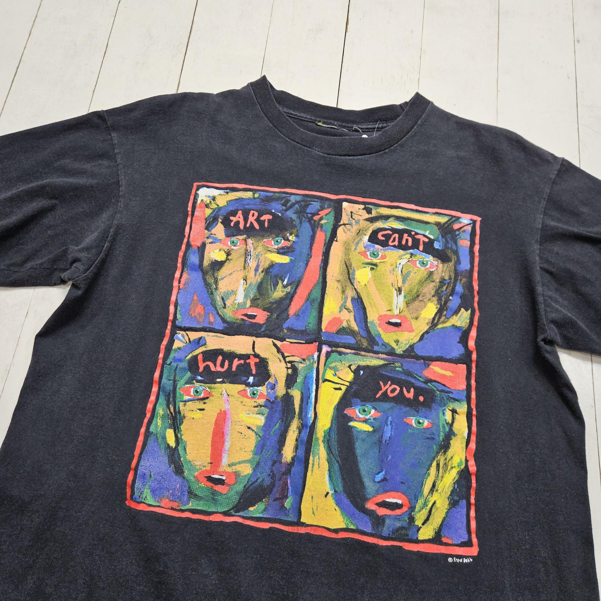 1990s Fred Babb Art Can't Hurt You T-Shirt Size L/XL