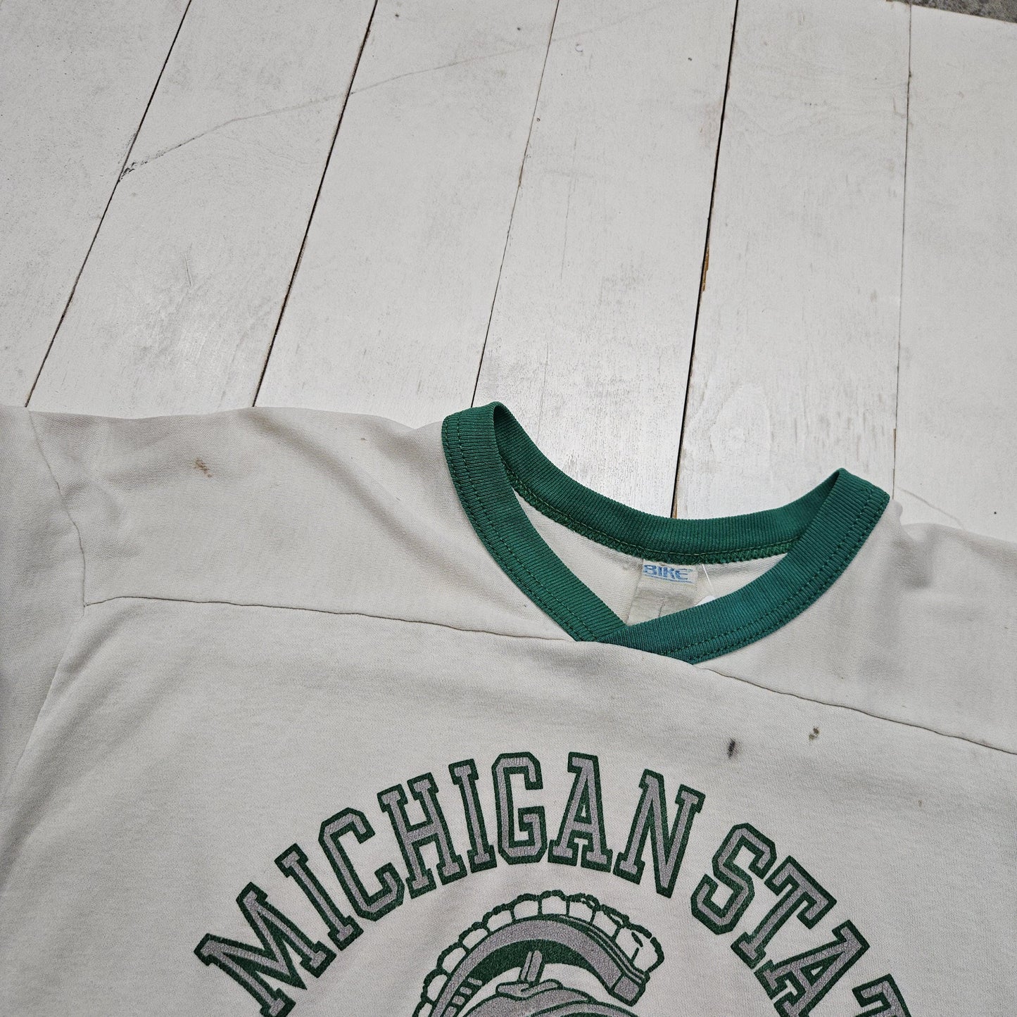 1980s Bike White Michigan State Spartans NCAA T-Shirt Size M