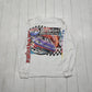 1990s/2000s Y2K Anvil White Bristol Motor Speedway NASCAR Racing Long Sleeve T-Shirt Size S/M