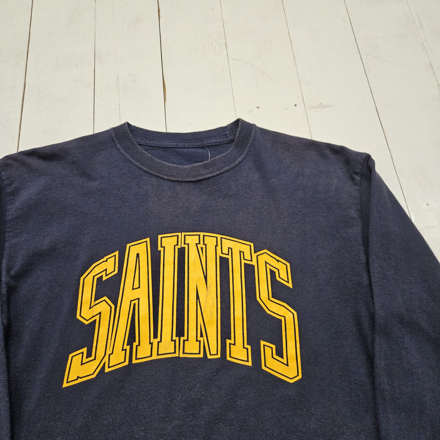 1990s/2000s Y2K Blue Saints Long Sleeve T-Shirt Size M