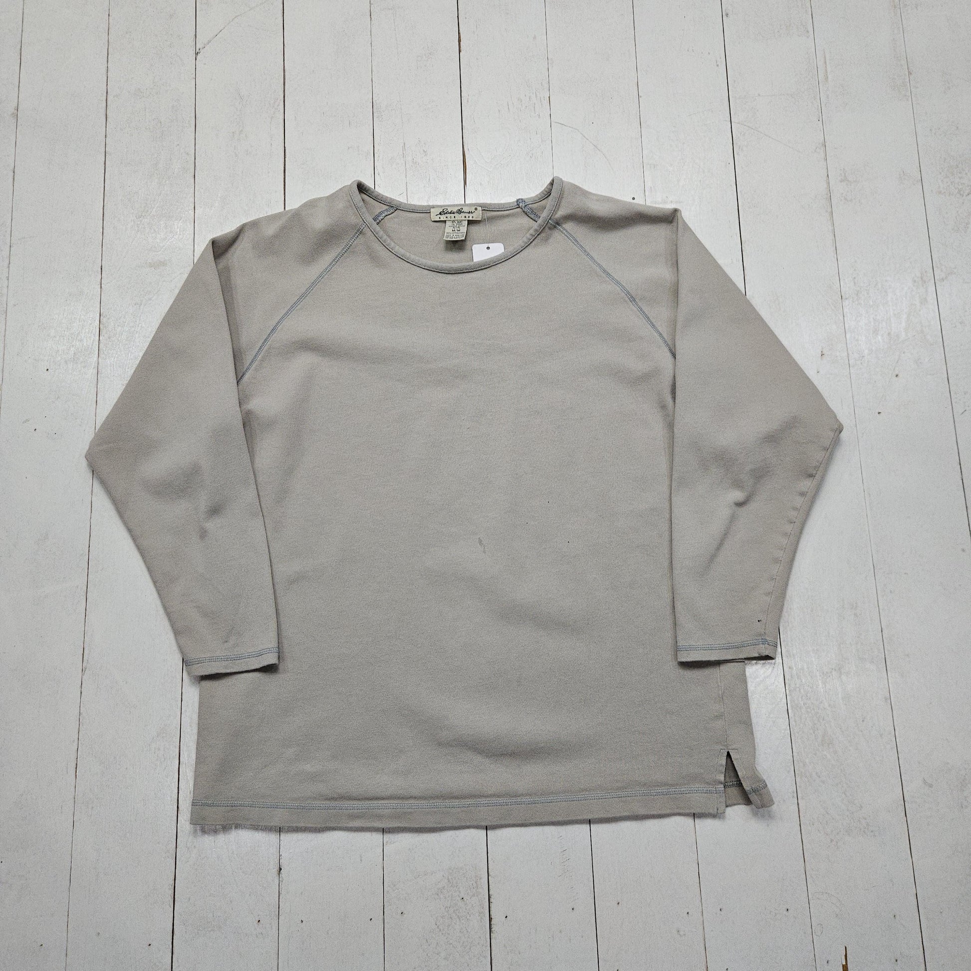 1990s Eddie Bauer Tan Blank Long Sleeve Raglan T-Shirt Size L