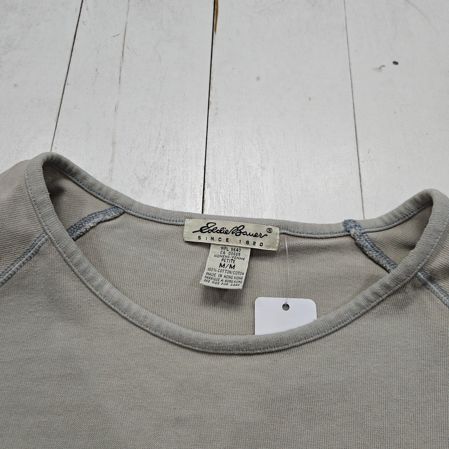 1990s Eddie Bauer Tan Blank Long Sleeve Raglan T-Shirt Size L