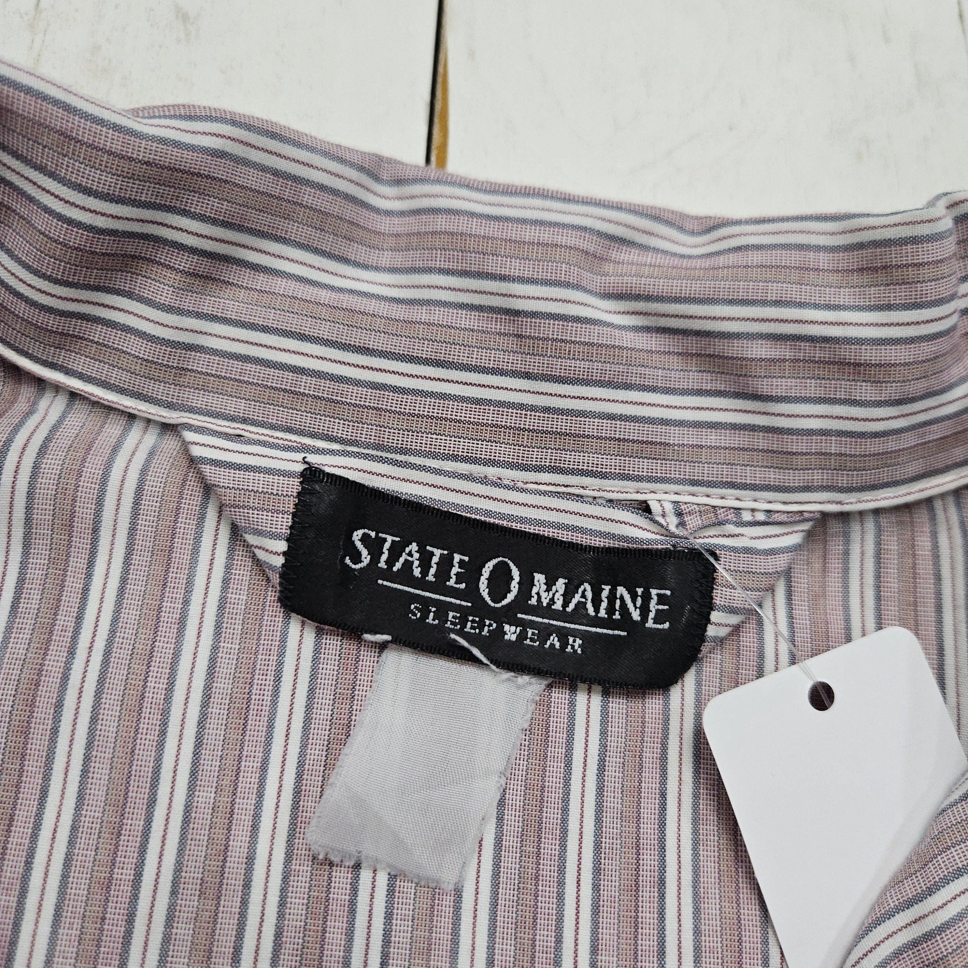 1980s/1990s State O Maine Striped Button Up Sleep Shirt Size XXL