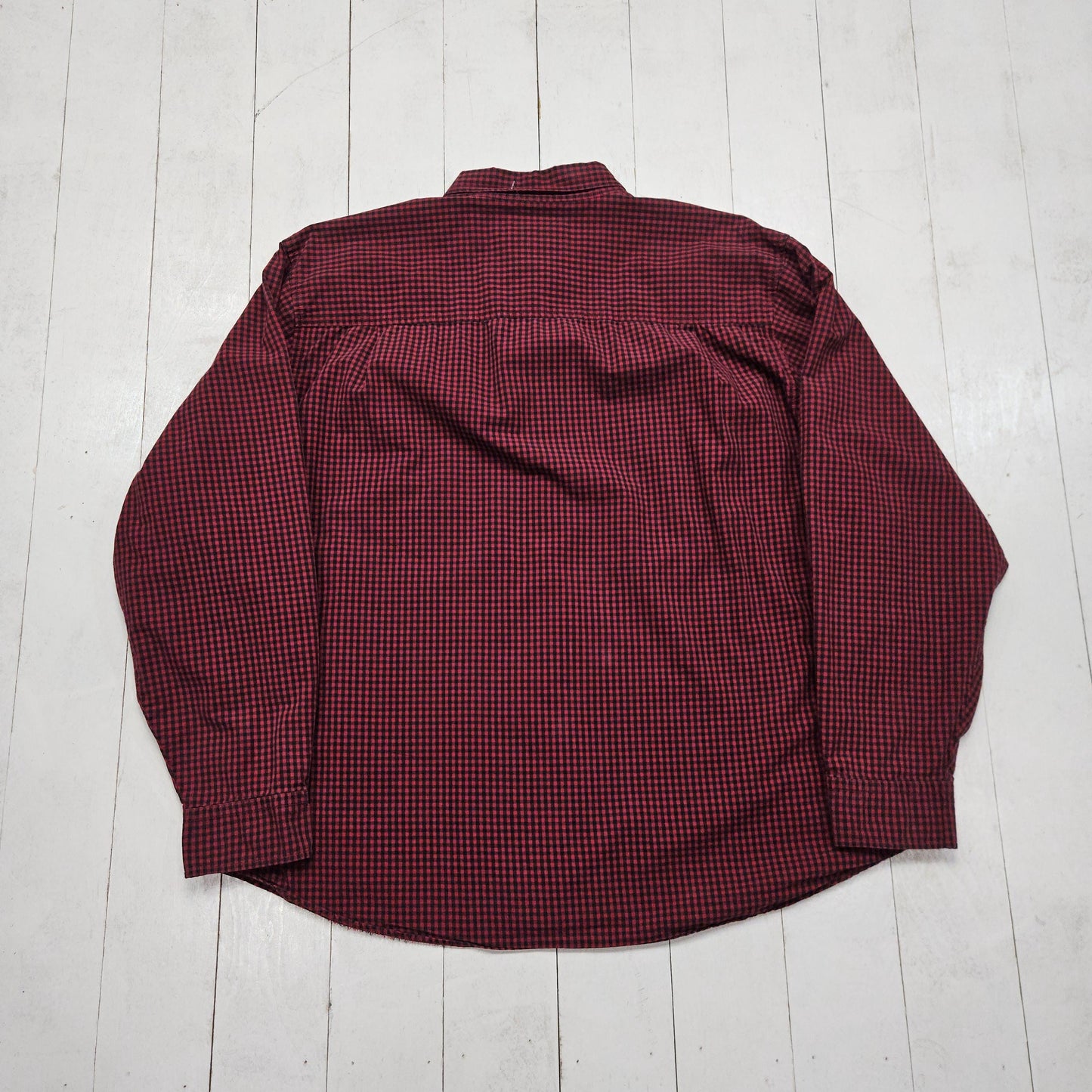 2000s Y2K Woolrich Red/Black Gingham Print Button Down Shirt Size XL