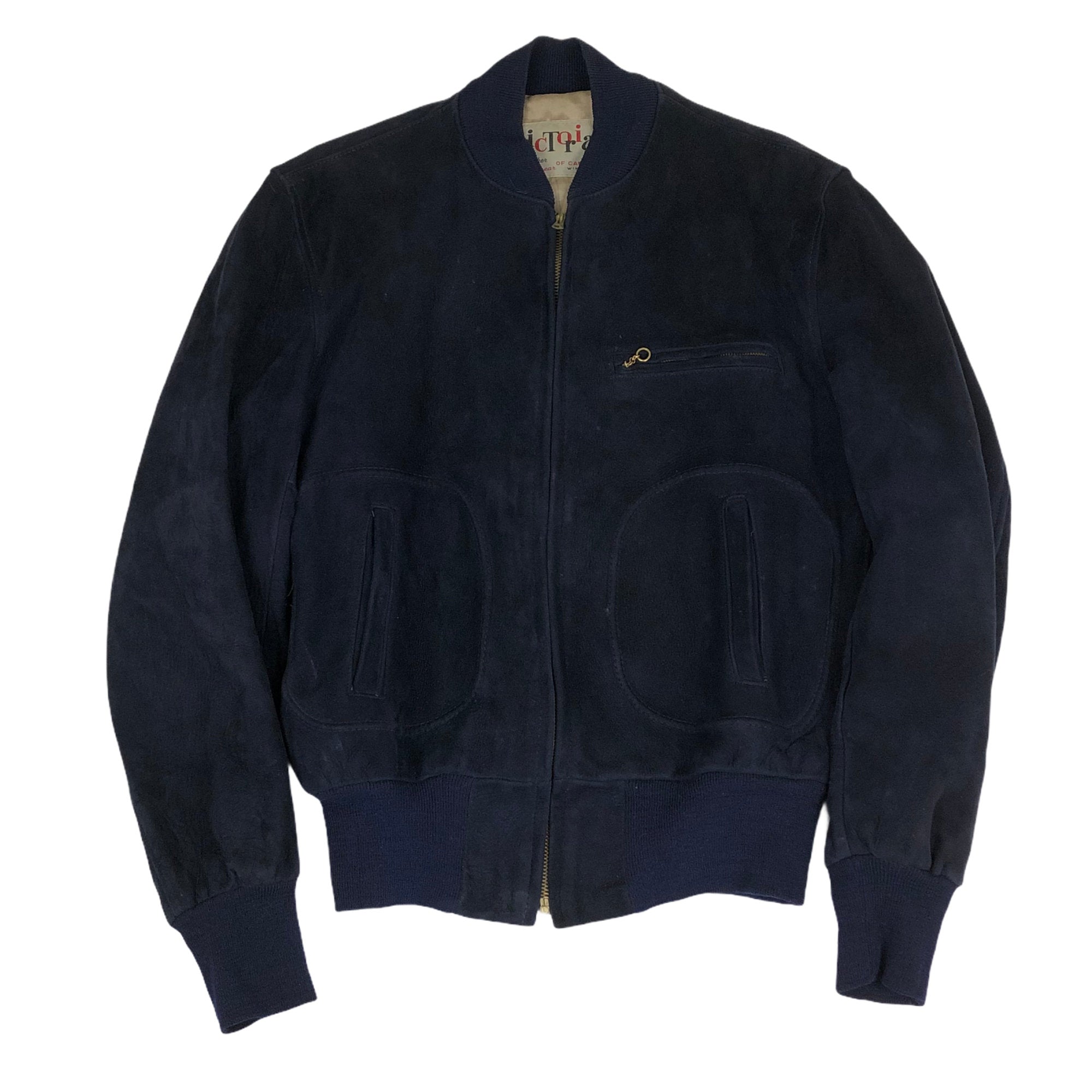 1950s/1960s Victoria of Canada Blue Suede Bomber Jacket Made in
