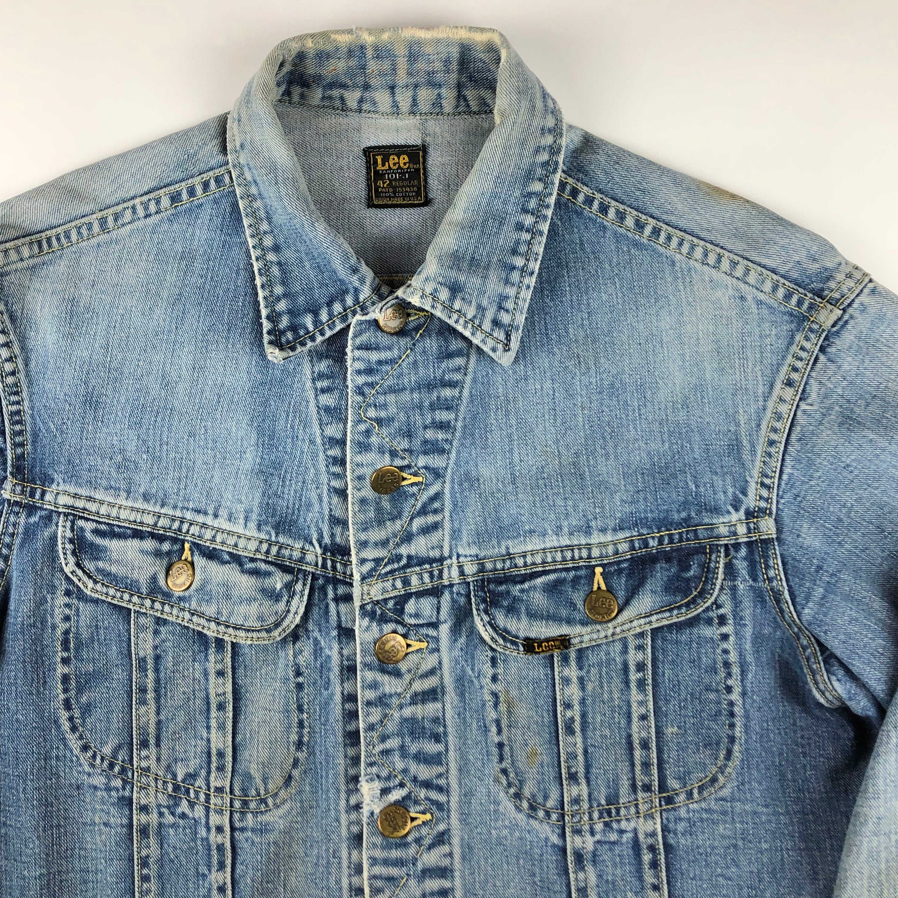 1960s Union Made Lee 101J Denim Jacket Made in USA Size M/L