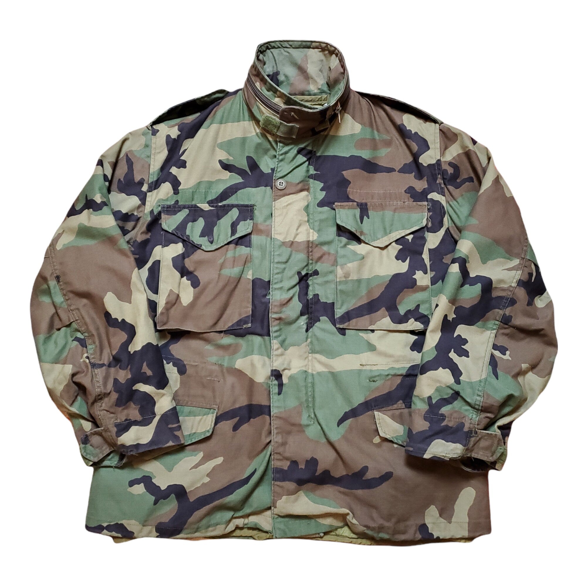 1980s Alpha Industries Woodland Camo M-65 Field Jacket with