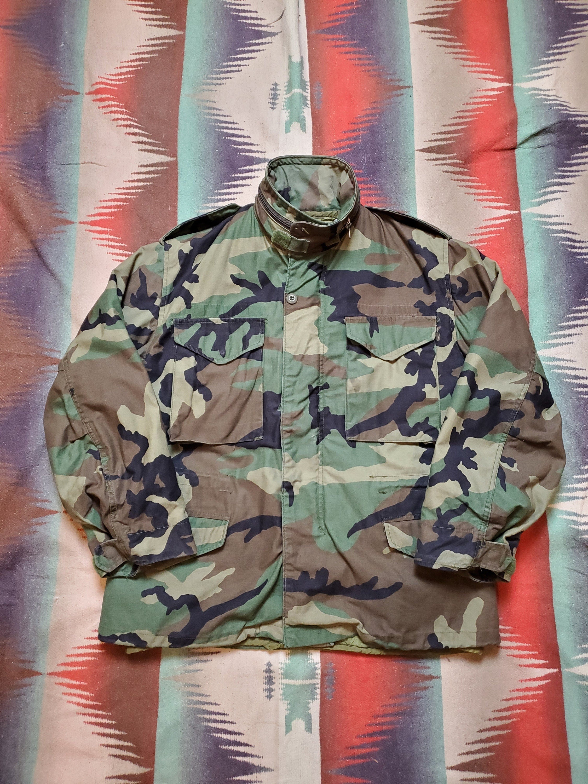 1980s Alpha Industries Woodland Camo M-65 Field Jacket with