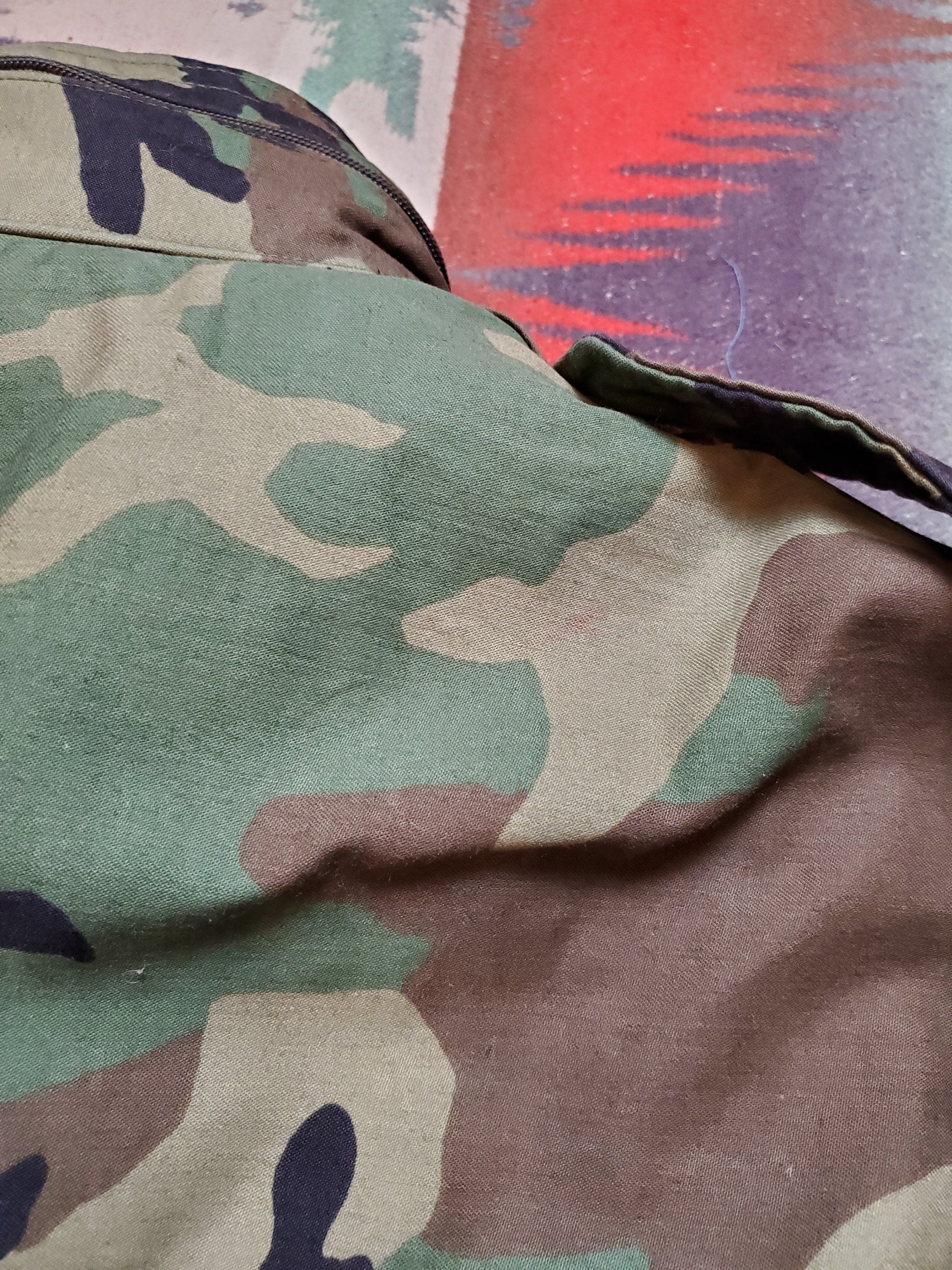 1980s Alpha Industries Woodland Camo M-65 Field Jacket with