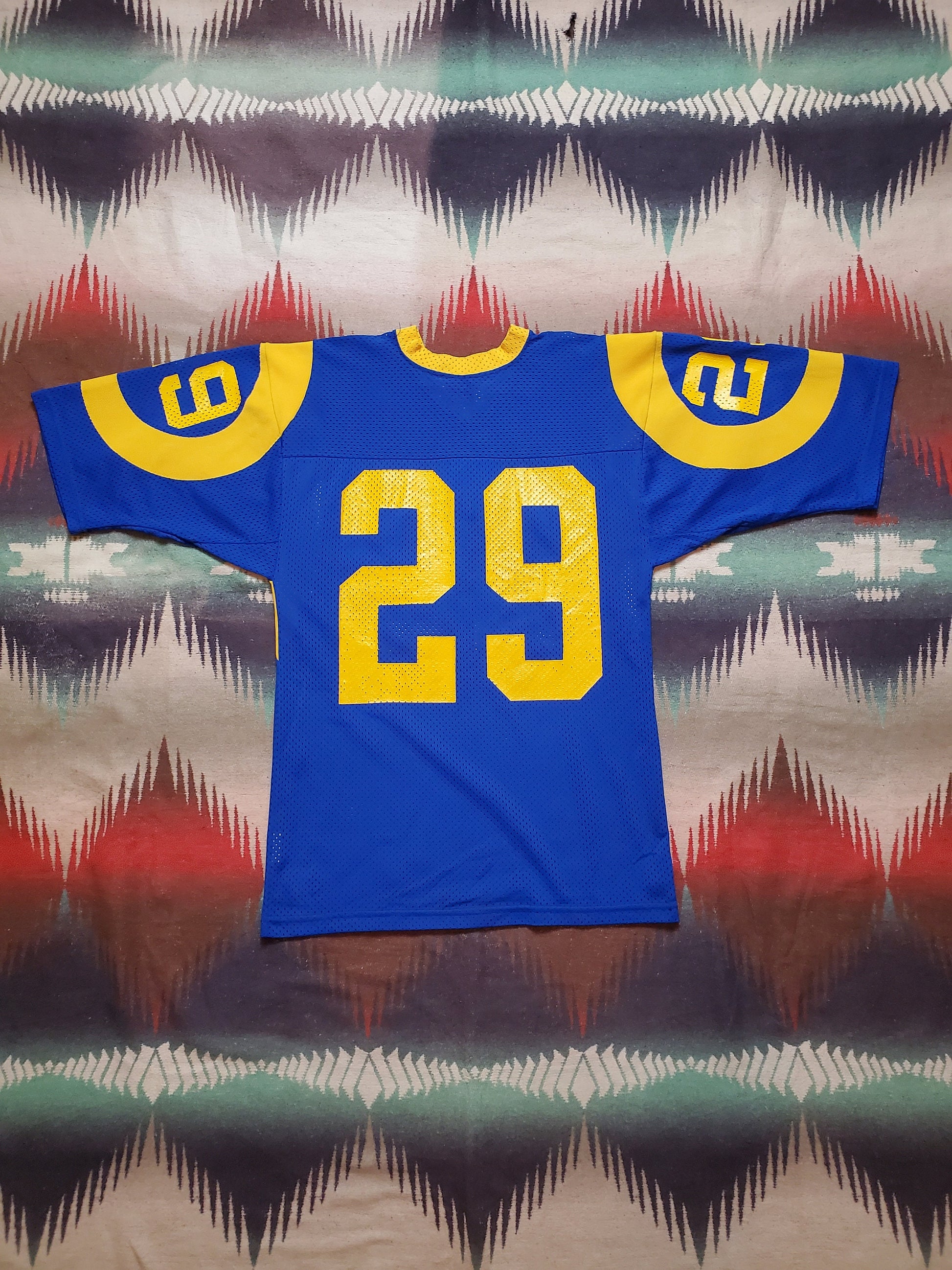Vintage Los Angeles Rams Jersey Sand Knit Made USA Size Large 