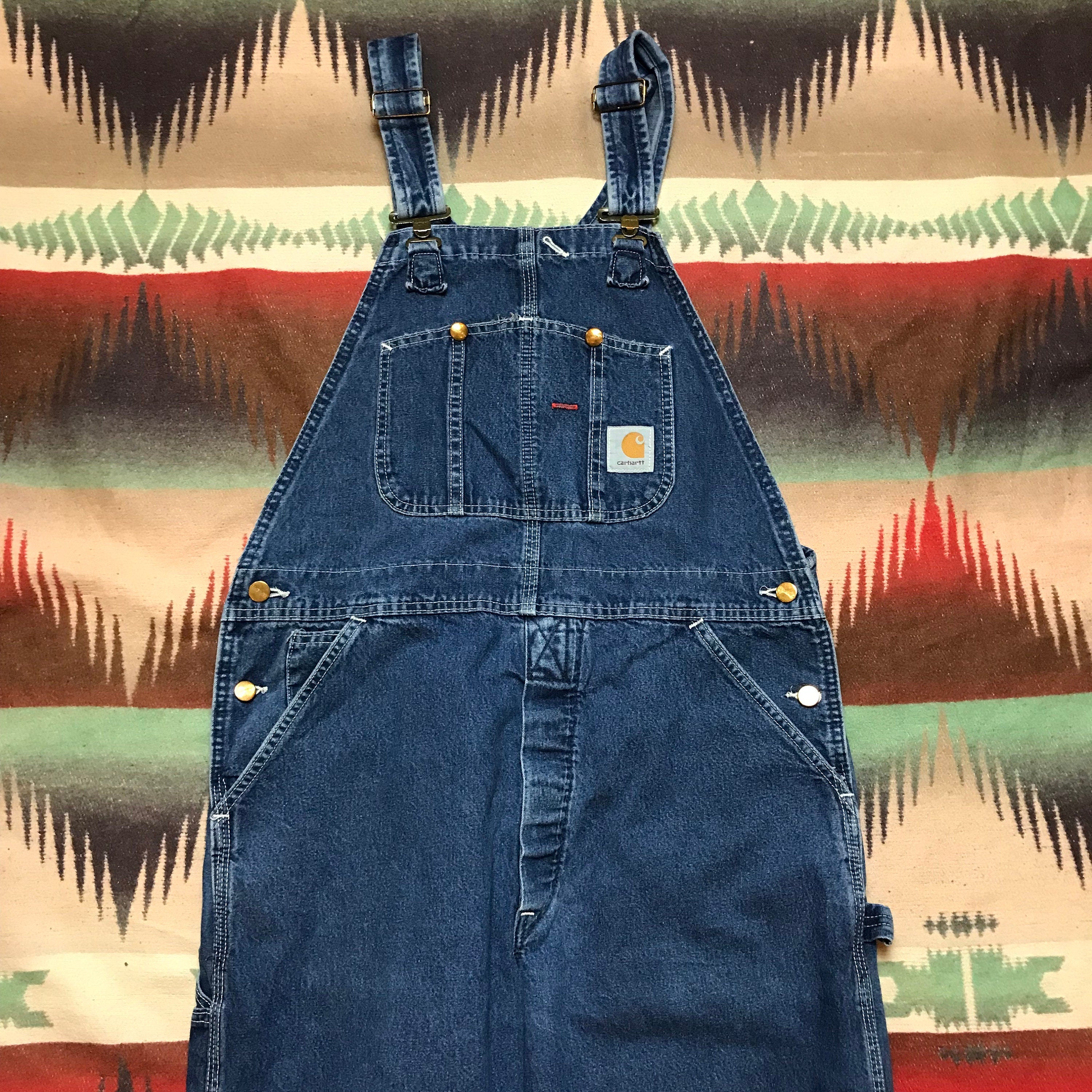 1990s Carhartt Denim Overalls Made in USA Size 36x31 – People's