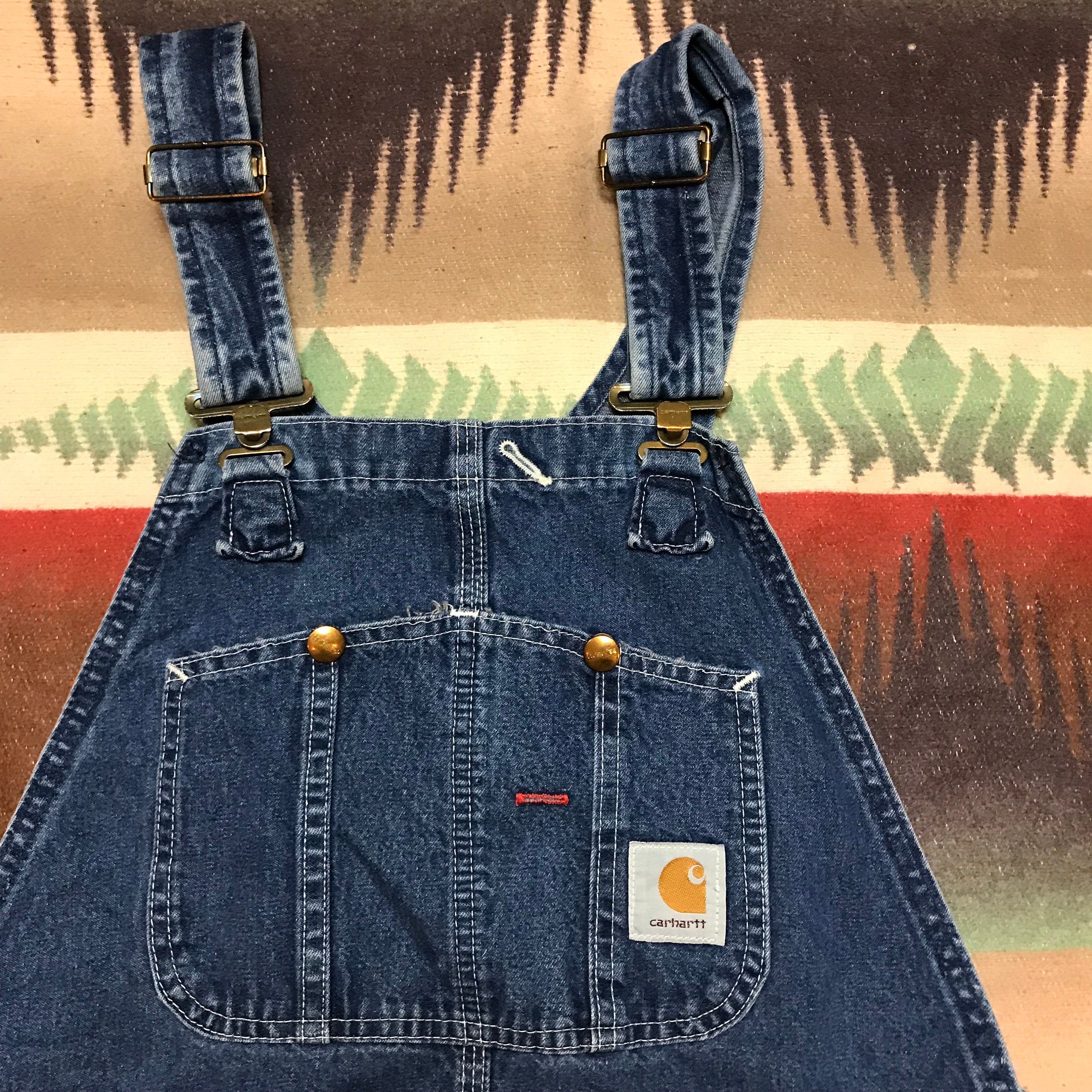 1990s Carhartt Denim Overalls Made in USA Size 36x31