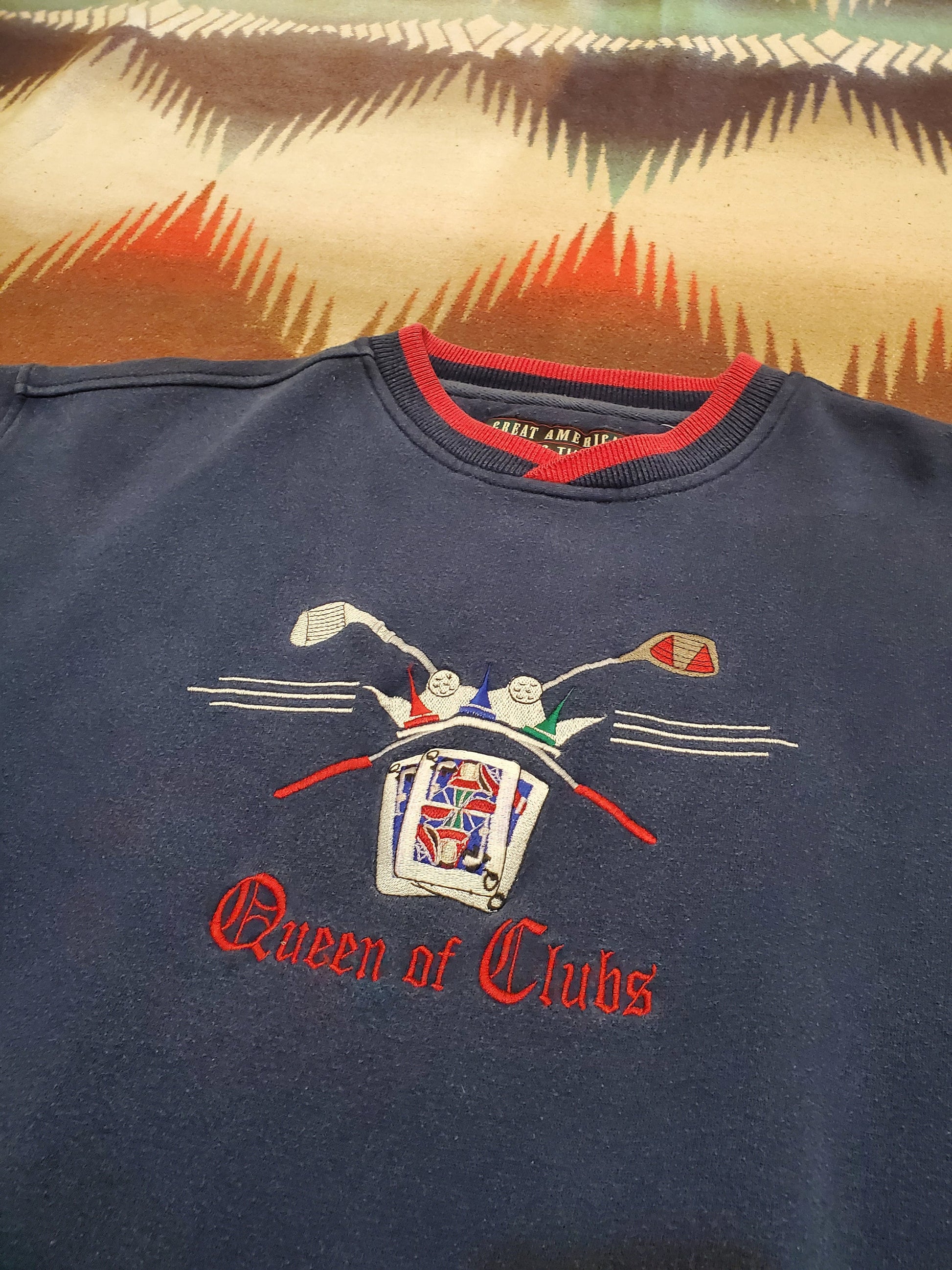 1990/2000s Great American Lakes & Timbers Queen of Clubs Embroidered Golf Sweatshirt Size L