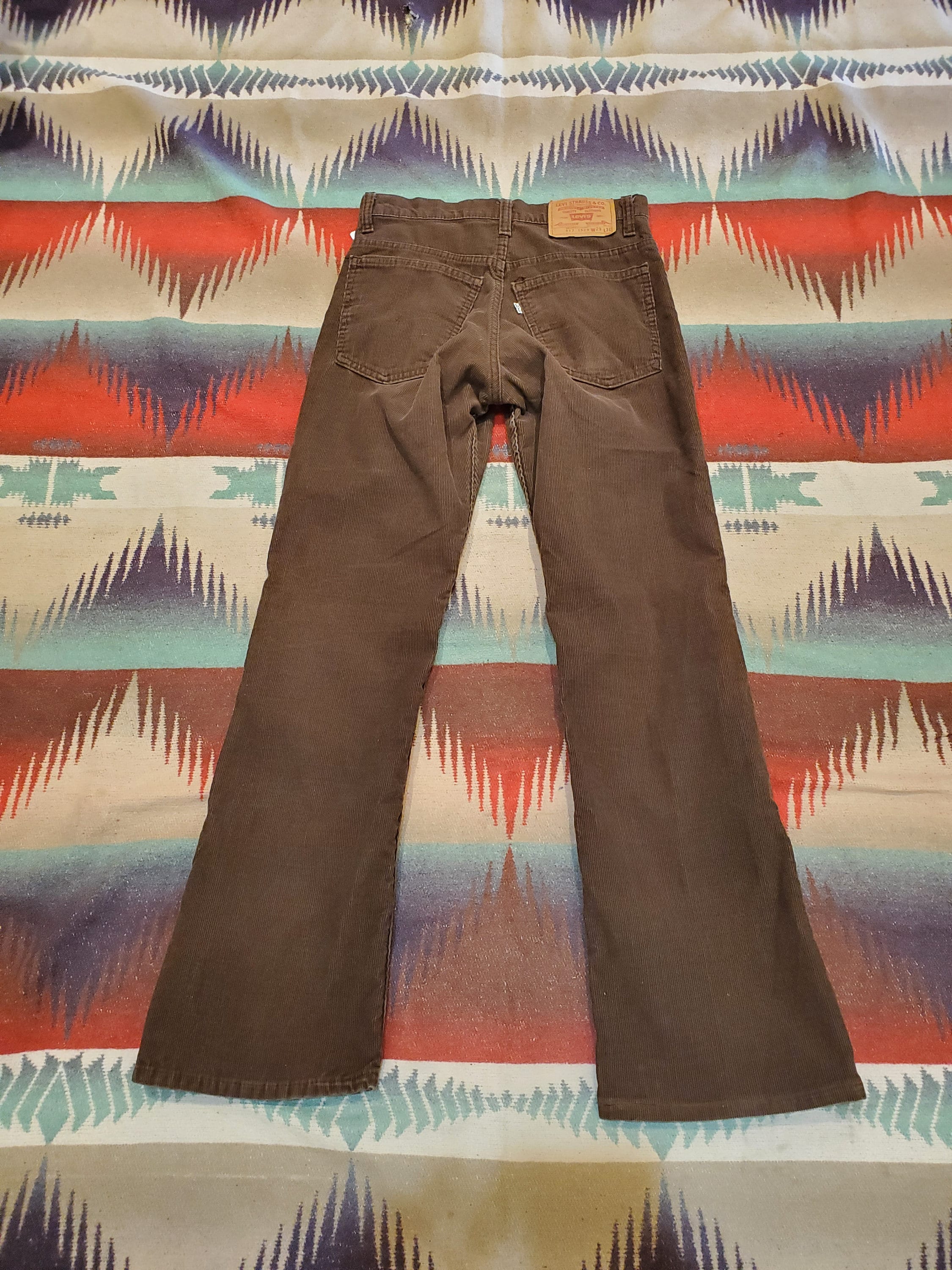 1980s Levi's 517 Brown Corduroy Boot Cut Pants Made in USA Size