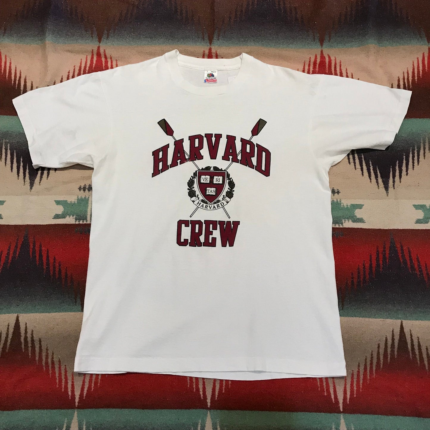 1990s Harvard Crew Rowing T-Shirt Made in USA Size L