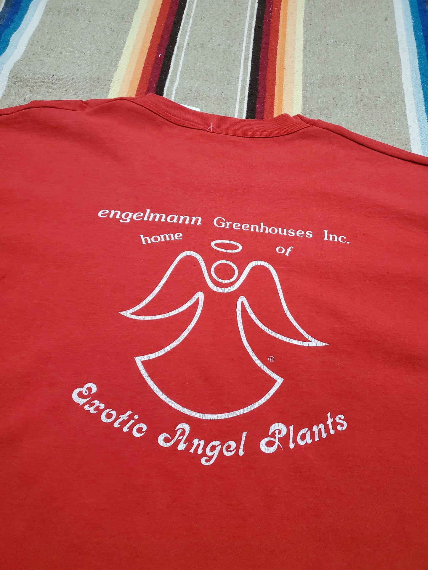 1990s Hermann Engelmann Greenhouses Exotic Angel Plants T-Shirt Made in USA Size 3XL