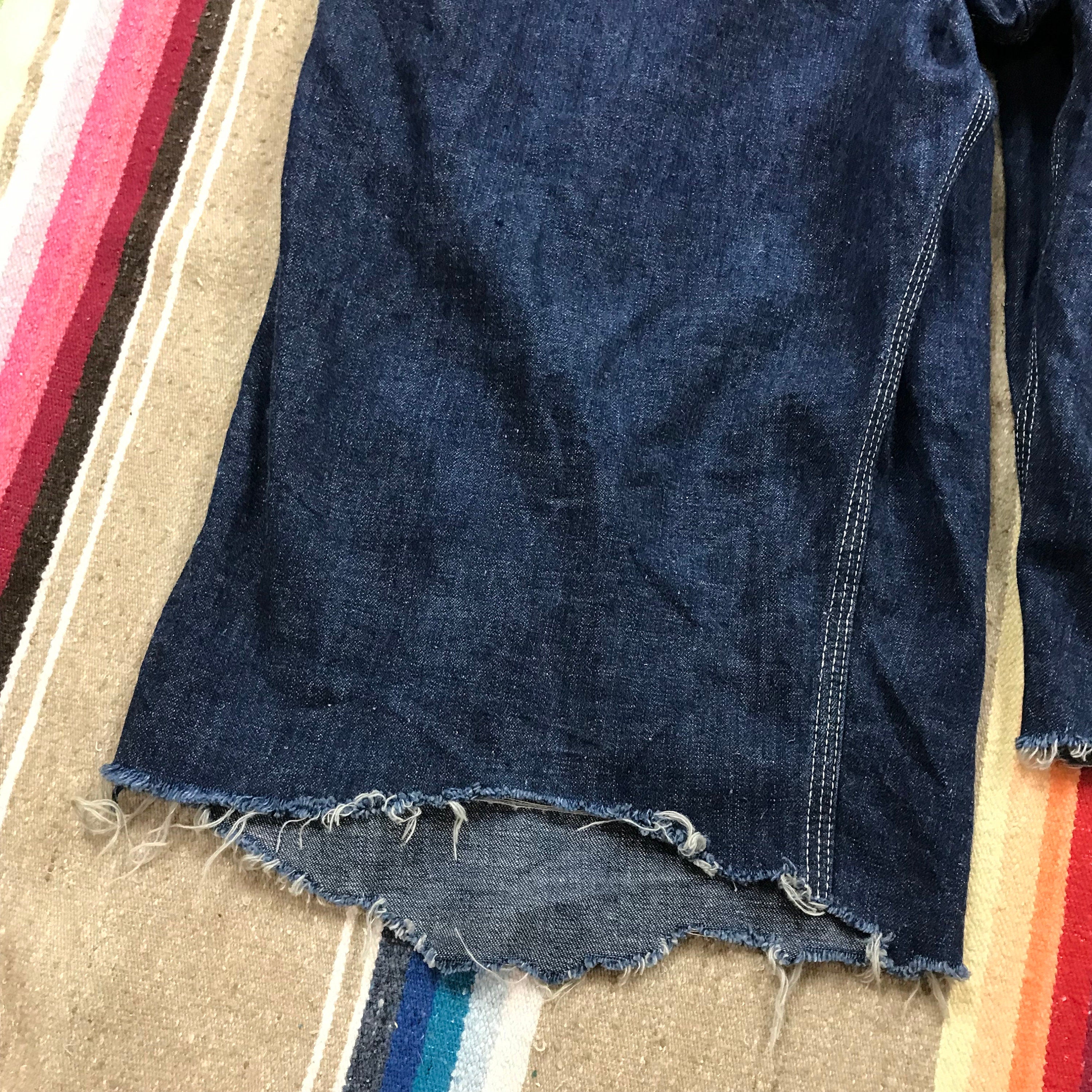 1960s Big Ben 8oz Sanforized Dark Blue Denim Cut-Off Overalls Made