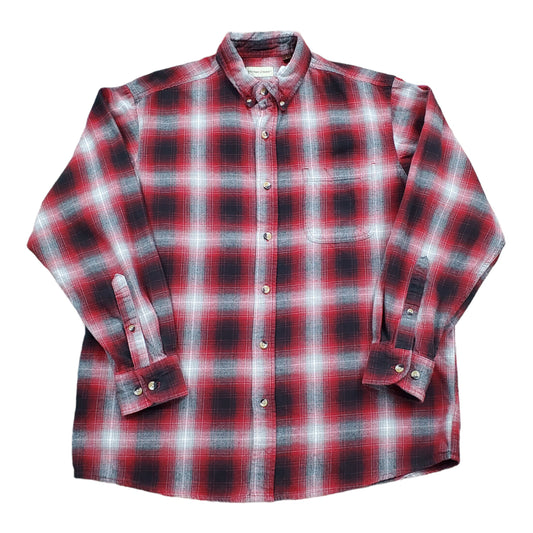 2020s Hobbs Creek Red Shadow Plaid Flannel Button Down Shirt Size L/XL