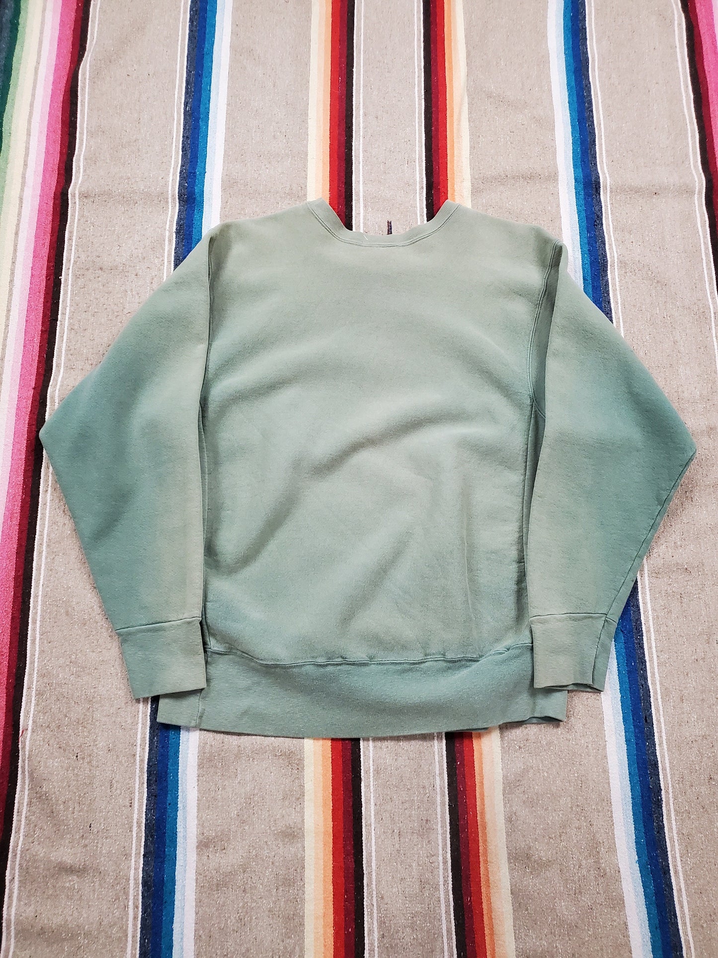 1980s SportClub Faded Green Reverse Weave Style Sweatshirt Made in USA Size L