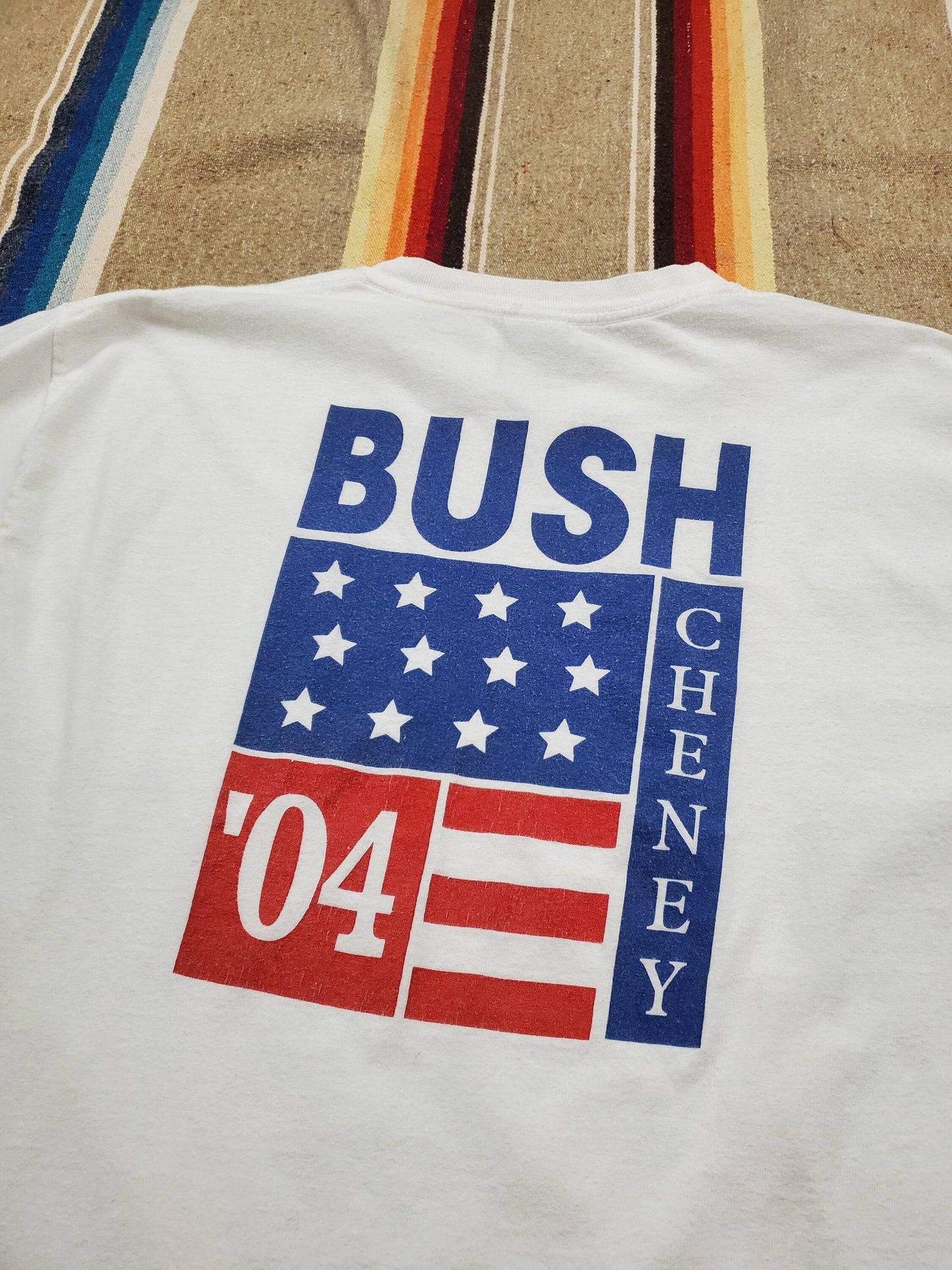 2000s 2004 Bush Cheney Presidential Campaign Interstate Sign T-Shirt Size L