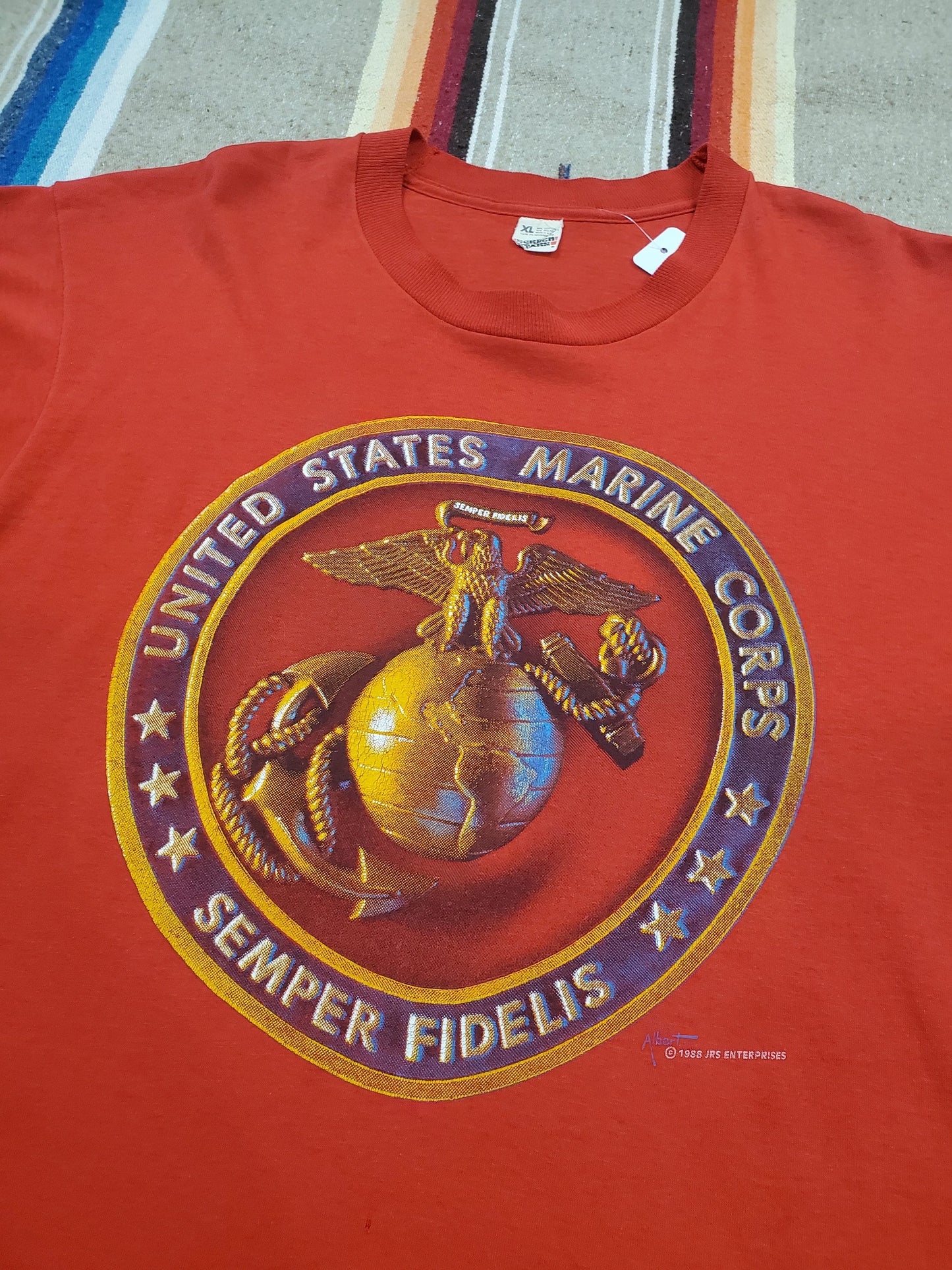 1980s 1988 United States Marine Corps USMC T-Shirt Made in USA Size L