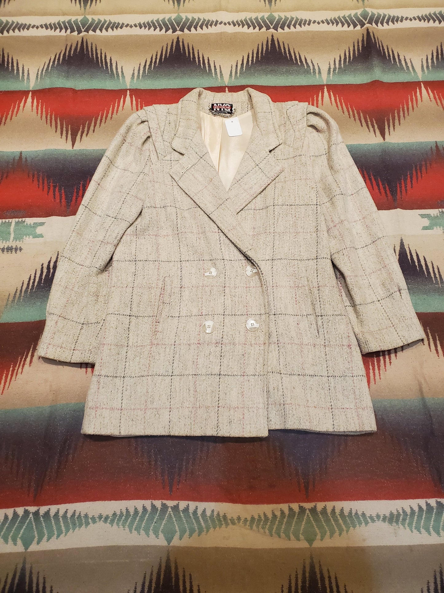 1970s NYG New York Girl Wool Jacket Coat Made in USA Women's Size XL Men's Size M/L